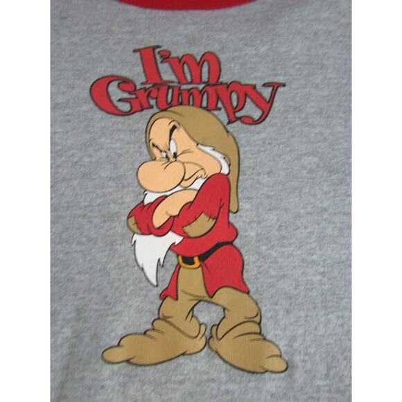 Disney Snow White Seven Dwarfs Grumpy Ringer T-Shirt Size 2X Junior Cut Stage 28 - Picture 1 of 6